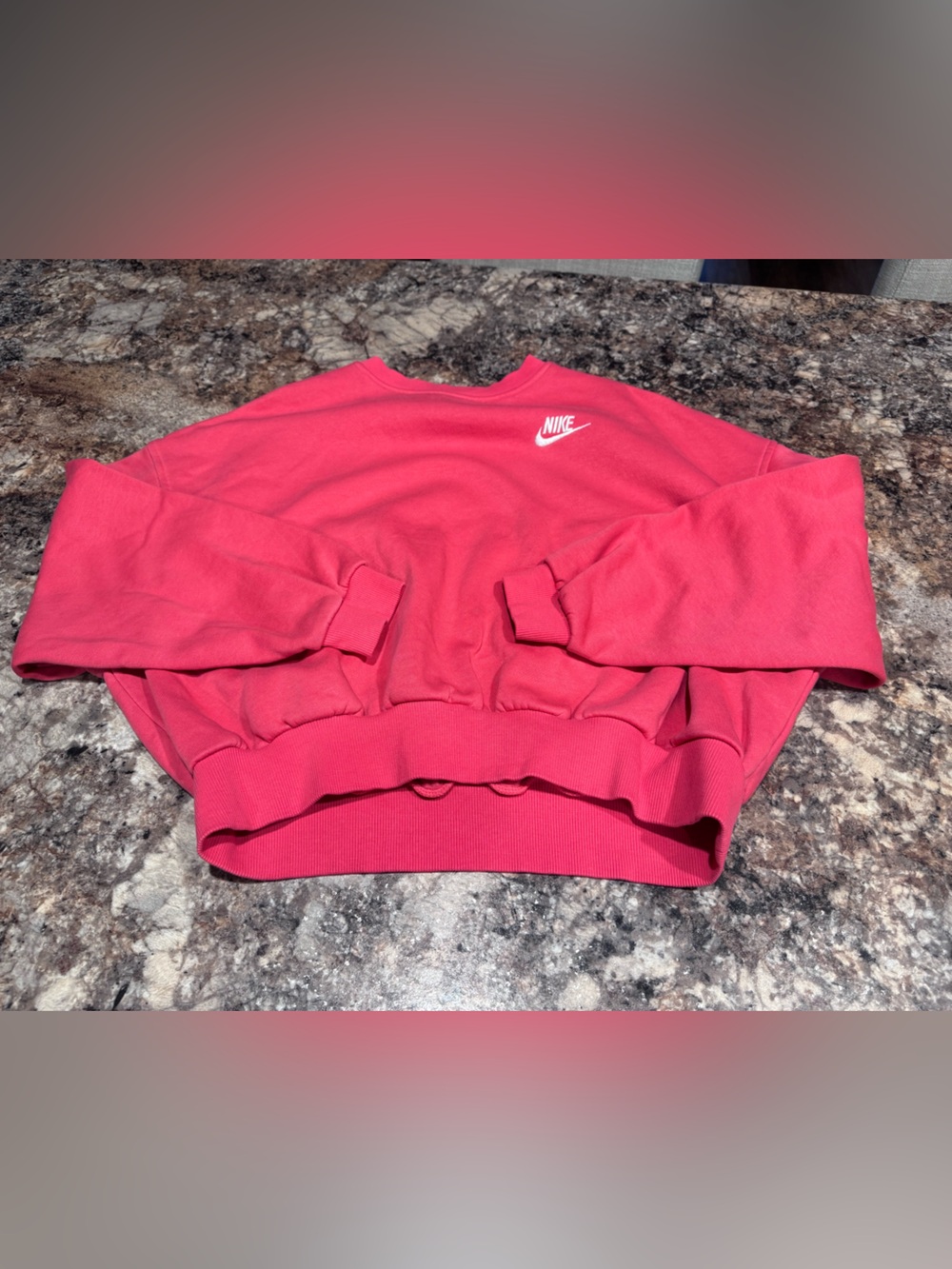Nike Girl’s Pink Cropped Crew Sweatshirt